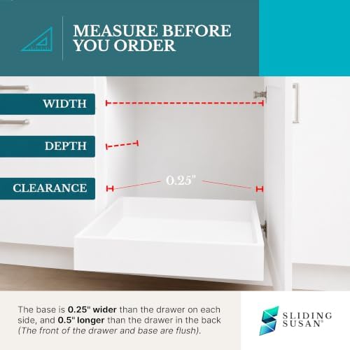 SlidingSusan White Melamine Pull-Out Cabinet Drawer Organizer 16" W x 18...