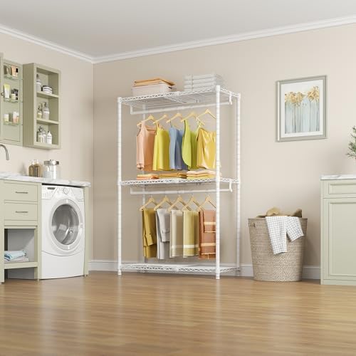 VIPEK X1 Expandable Clothes Rack Heavy Duty Adjustable Closet System White