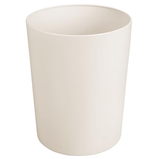 mDesign Round Metal Small 1.7 Gallon Recycle Trash Can Wastebasket, Garbage - Image 5