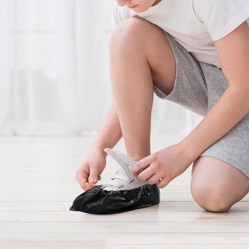ABC PACK & SUPPLY Black Disposable Shoe Covers, 6 x 12.5 Inch, Pack of 10...