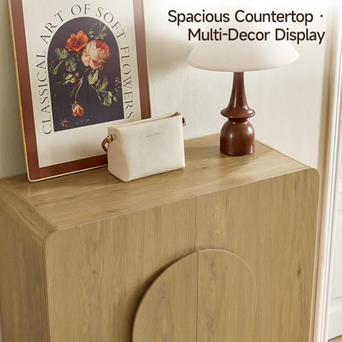 ONBRILL Shoe Storage Cabinet,13.8" D x 31.6" W x 43.3" H, Oak