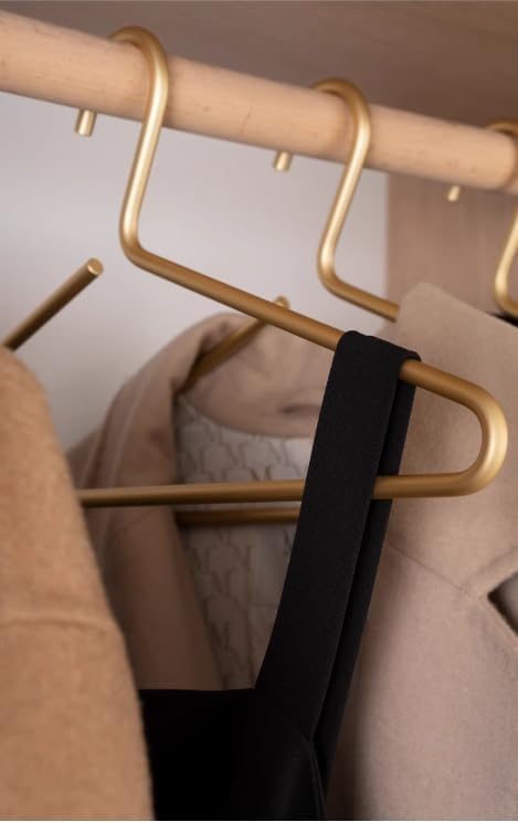 Premium Matte Gold Aluminum Coat Hangers 10 Piece Set, 16.5” Extra Smooth &am...