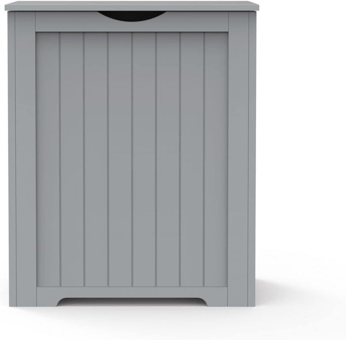 HYGRAD® Wooden Bathroom Storage Cabinet Box Laundry Hamper With Lid, Free Standing Storage Bins, Clothes Organizer Basket For Bedroom, Bathroom, And Laundry Room (Grey)