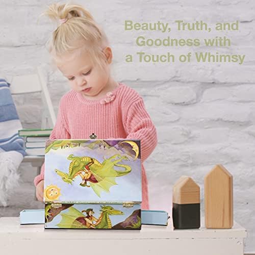 Enchantmints Dragon Boys Jewerly Box Spins to Music 3 Pullout Drawers Treasur...