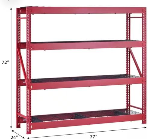 Husky Heavy Duty Industrial Metal Storage Shelving Unit, Inches, 4 Adjustable...