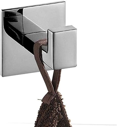 4PC Self Adhesive 304 Stainless Steel Bathroom Square Towel Hook Chrome Finis...