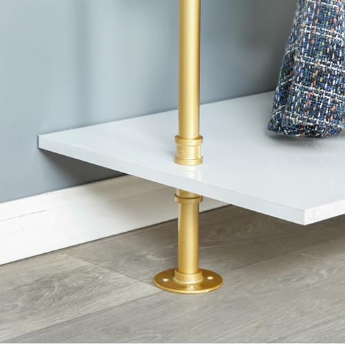Modern Simple 2 Tier Metal and Wood Garment Rack,Industrial Pipe Double Hangi...