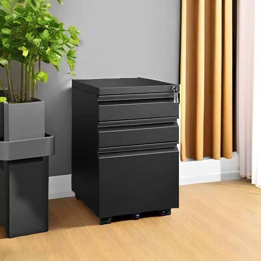 Approgreent 3 Drawer File Cabinet for Home Office, Under Desk Mobile Filing C...