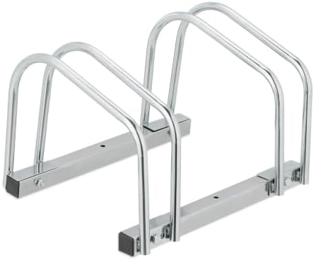 Relaxdays Floor Bike Rack, Silver, 26.5 x 40.5 x 33 cm
