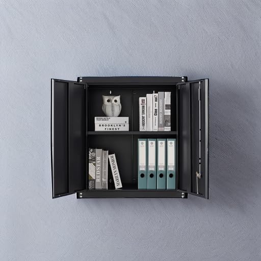 GREATMEET Locking Metal Garage Wall Cabinet with Doors and Shelf