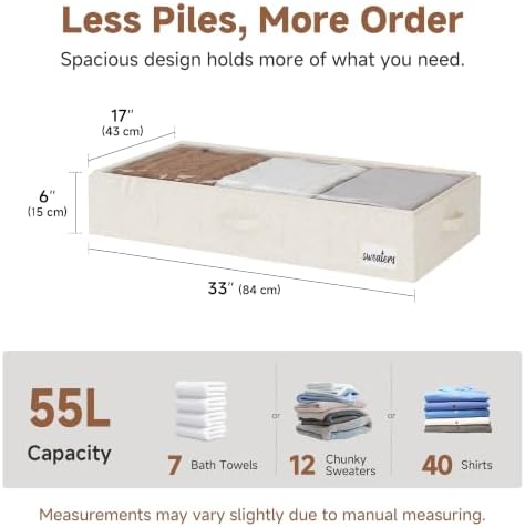StorageWorks 6 Inch Low Profile Under Bed Storage Containers with Clear Lid