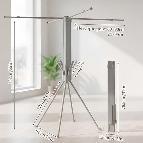 cjc Foldable Clothes Drying Rack, Extra Stable Heavy Duty Laundry Standing Dr...
