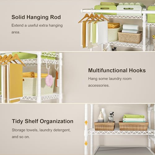 Ulif U13 Medium Over Washer and Dryer Storage Shelves, 6 Tiers Laundry Rack