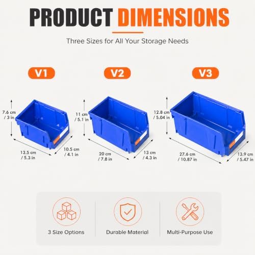 14pc Wall-Mounted Storage Organizer Mixed V1 V2 Combo Blue