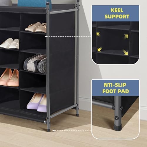 STORAGE MANIAC Stackable Shoe Cubby Organizer, Free Standing Shoe Cube Rack f...