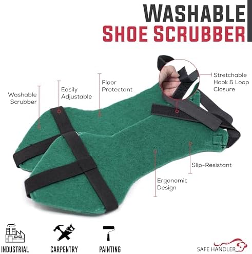 SAFE HANDLER Washable Shoe Scrubber for Floor Cleaning, Slip-Resistant, Easil...