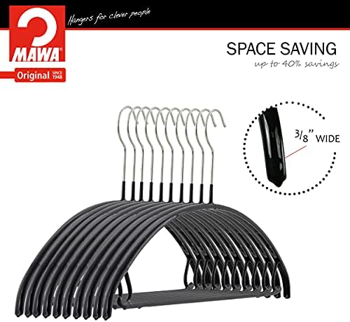 Mawa by Reston Lloyd Non Slip Metal Clothing Hanger, Smooth Shoulder Support ...