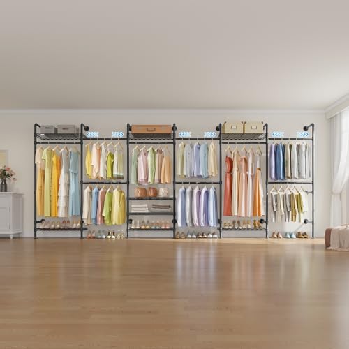 Timate L6 Closet Rack Wall Mount for Corner - Expandable Industrial Pipe Clos...