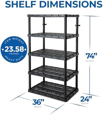 Gracious Living Knect-A-Shelf XL 5 Shelf Heavy Duty Storage Rack, 2 Pack