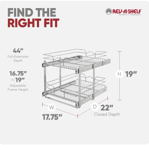 Rev-A-Shelf Pullout Organizer for Cabinets, Min Opening Width of 18"