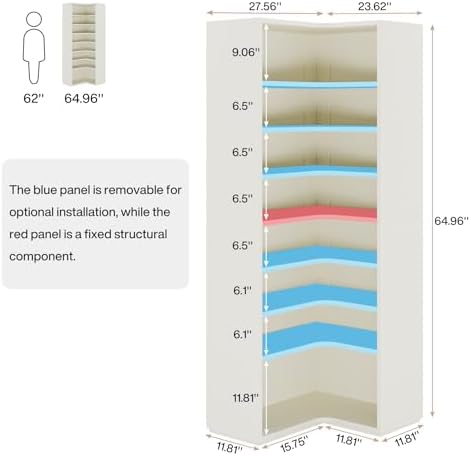 Tribesigns Corner Shoe Rack for Closet, 9-Tier Modern Corner Shelf Organizer,...