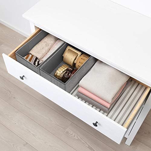 Foldable Underwear Drawer Organizer, Closet Dividers, Storage Box for Clothes, Socks (6 Bins, Gray) (Pack of 2)