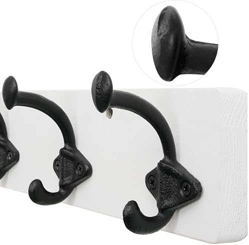 WEBI Rustic Coat Rack Wall Mount,30" Long 7 Cast Iron Coat Hooks Wall Mo...