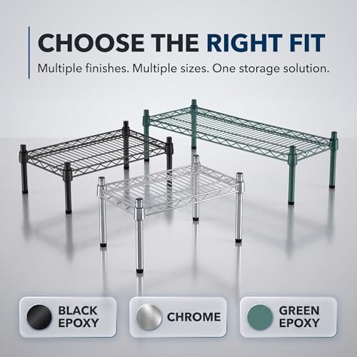 30" x 72" x 8" Black Epoxy Wire Storage Shelf, Dunnage Rack, C...