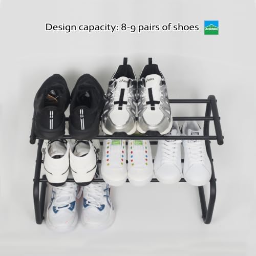 Small Metal Shoe Rack, 2 Tier 5-Shaped Shoe Storage Organizer