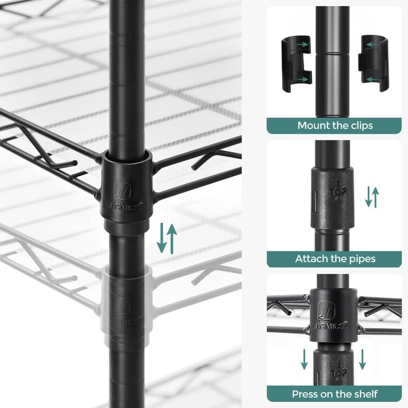 SONGMICS 6-Tier Storage Shelves, Adjustable Wire Shelving Unit