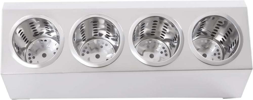 Flatware Organizers, Modern Minimalist Stainless Steel Utensil Holder, 4 Hole...