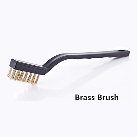 9PCS Mini Brass Brushes Set, Curved Handle Scratch Wire Toothbrush, Cleaning - Image 5