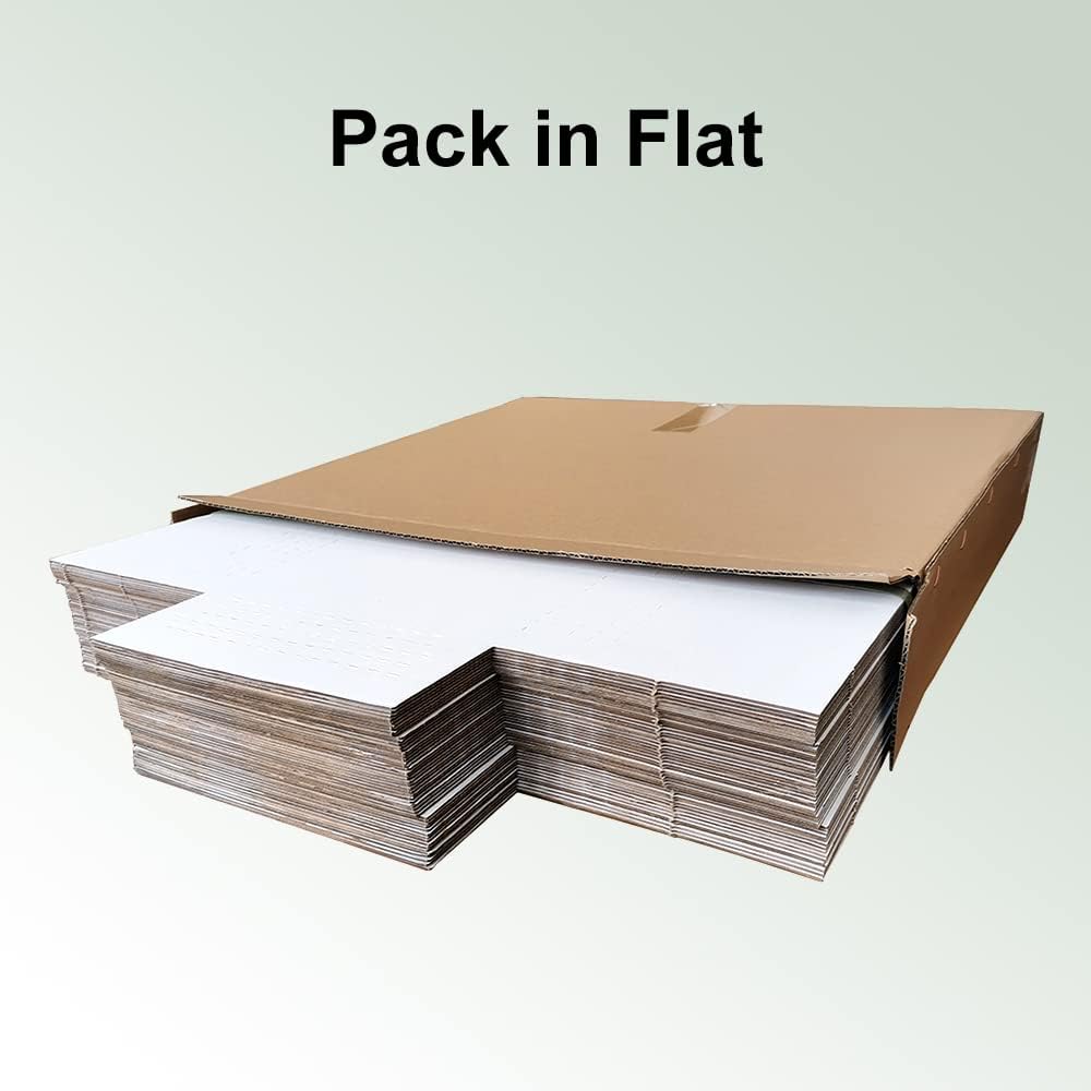 50 Pack 12‘’ Vinyl Record Mailers, 12.5x12.5x2'' Easy-Fold Height adj...
