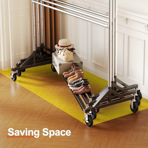 HOKEEPER Z Rack, Clothes Rack Hold 550LB 86" H Adjustable Height Double Rod