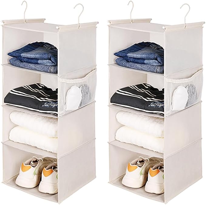 MAX Houser 4 Tier Shelf Hanging Closet Organizer, Closet Hanging Shelf - Image 8