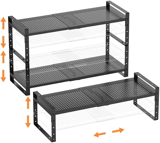 Multi-Functional Metal Shoe Rack,Expandable Adjustable Stackable Kitchen Orga...