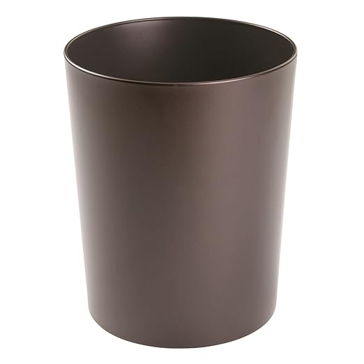 mDesign Round Metal Small 1.7 Gallon Recycle Trash Can Wastebasket, Garbage - Image 7