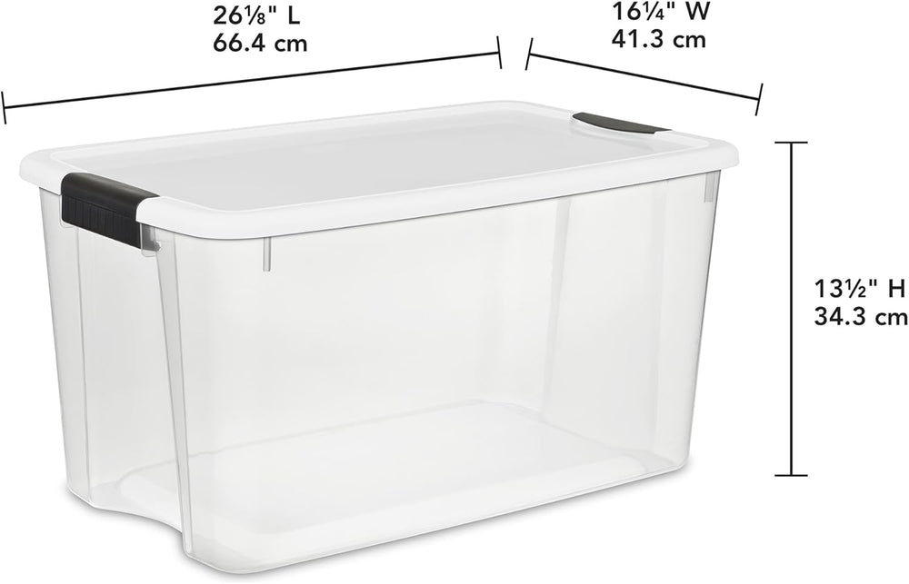 Sterilite Ultra Latch Box with Lids for Home and Office, 70 Quart, 8-Pack