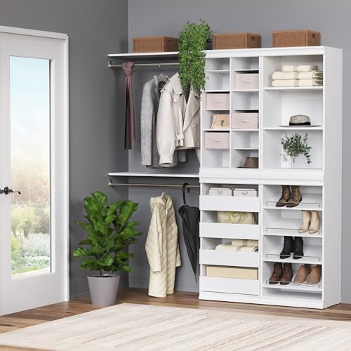 ClosetMaid Modular Storage Shelf Unit with 12 Adjustable Shelves & Divide...