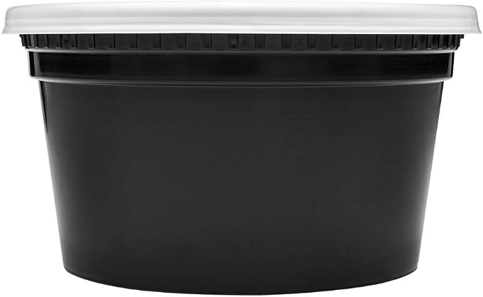 Karat [12oz - 240 ct Black PP Injection Molded Round Deli Containers