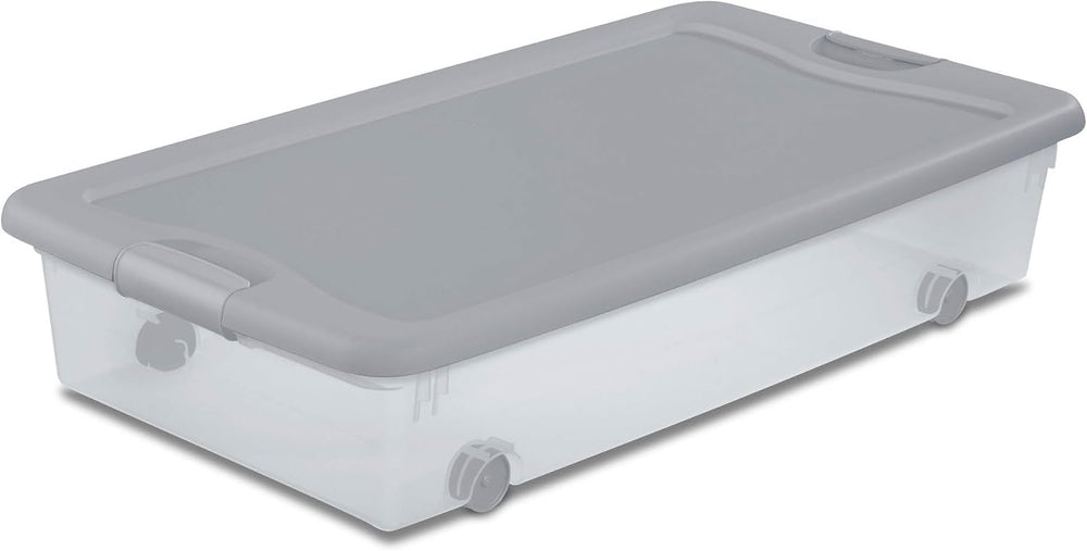 Sterilite Wheeled Latching Box w/Lids for Home & Office, 56 Quart, 4-Pack