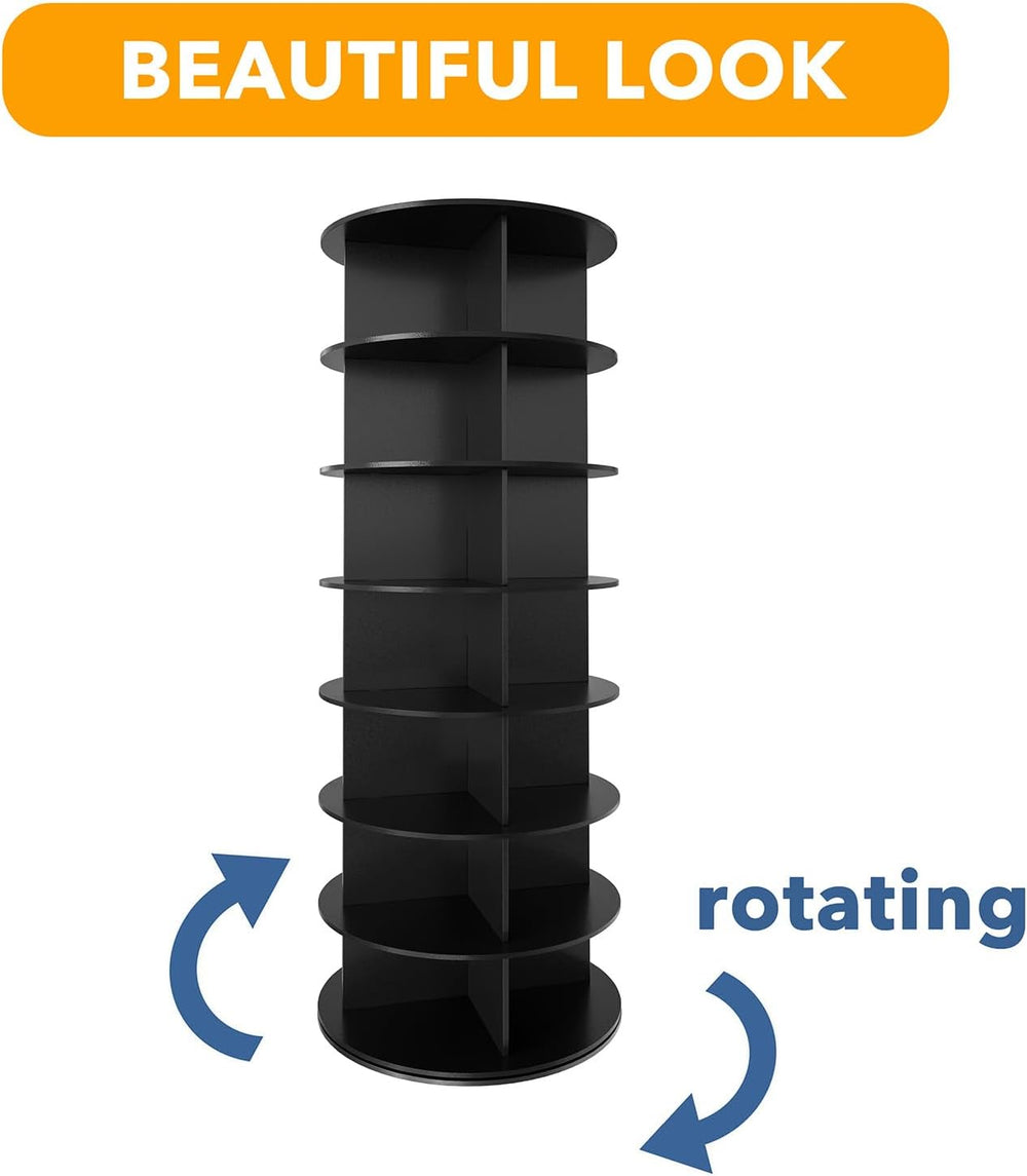 SpaceAid 7 Tier Rotating Shoe Rack Tower, Spinning Shoe Display Lazy Susan, R...