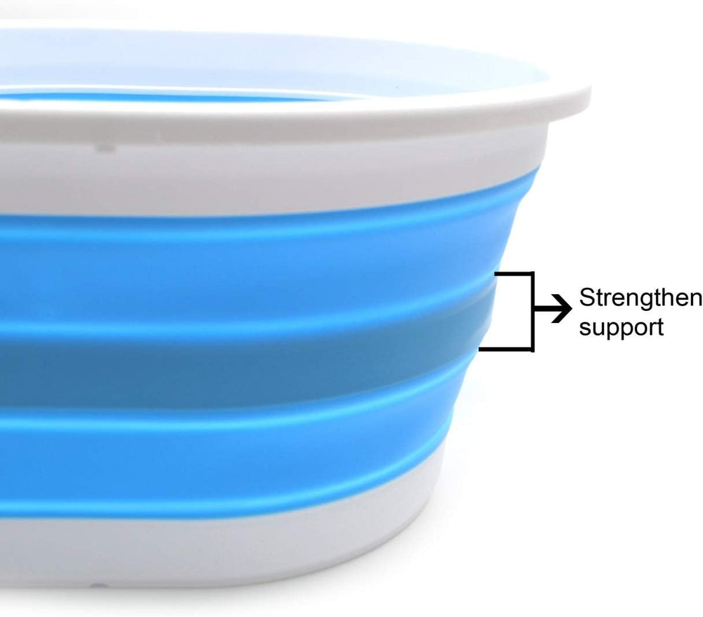SAMMART 22L (5.8 gallon) Collapsible Plastic Laundry Basket - Oval Tub/Basket...