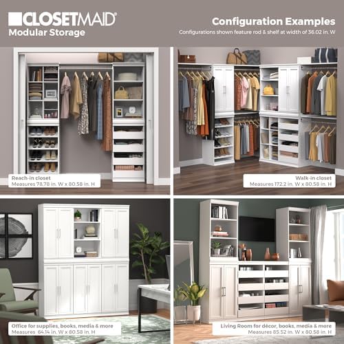 ClosetMaid Modular Storage Shelf Unit with 12 Adjustable Shelves & Divide...