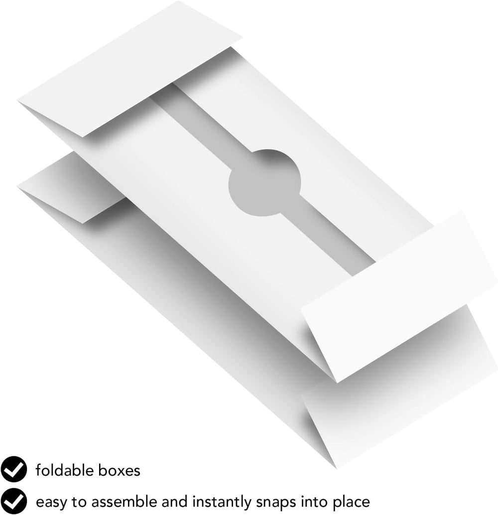 White Business Card Folding Box - Thick and Sturdy Cardboard Boxes for Storag...