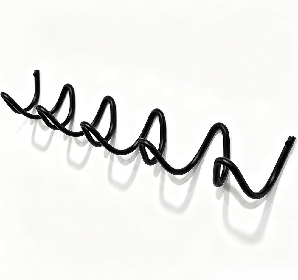 RRG Wavy Wall Mount Coat Rack,19 Inch Black Heavy Duty Wave Hook Strip