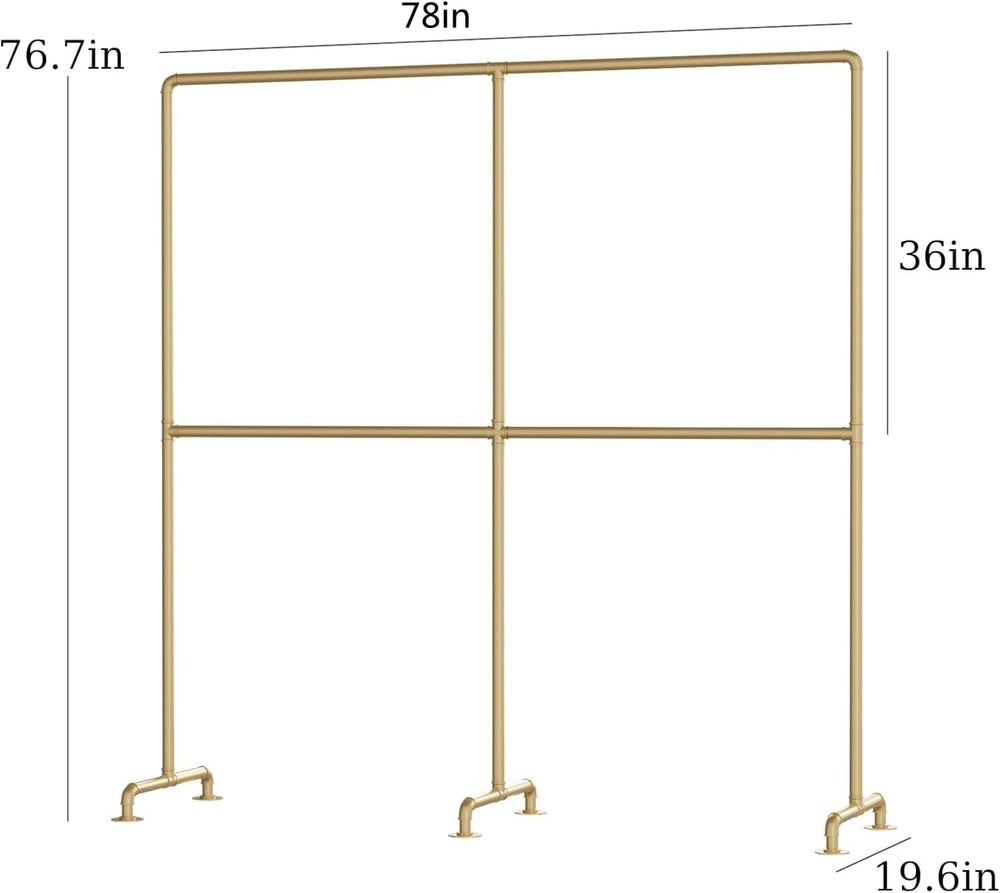 Industrial Pipe Clothing Rack, Heavy Duty Metal Clothes Rack with Double Rods...