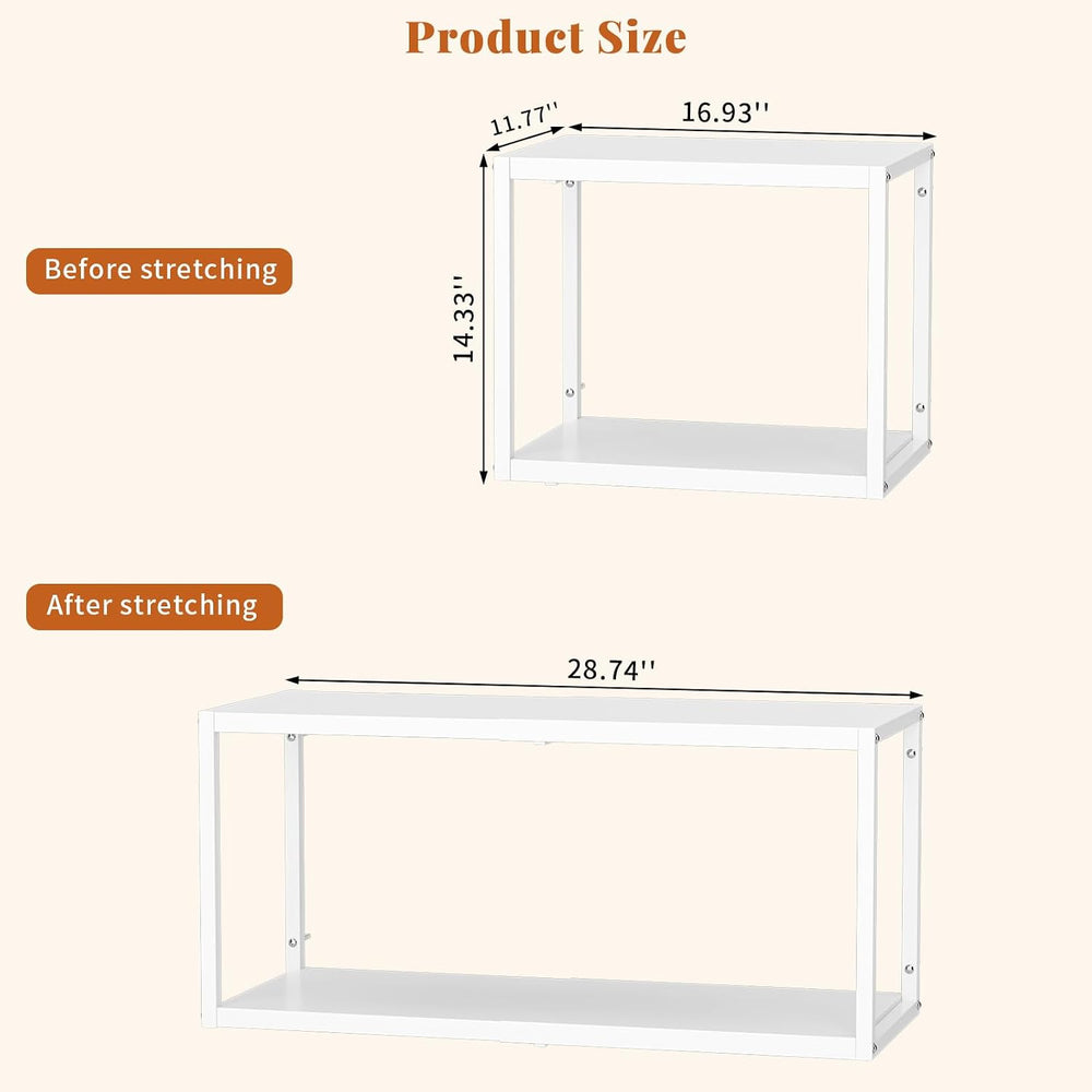 ThreeHio 2 Pack Expandable Garage Shelves Wall Mount, Heavy Duty Garage Wall ...