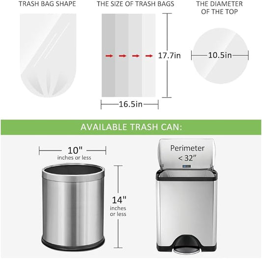 180 Counts 2 Gallon Small Trash Bags Garbage Bags by RayPard, fit 1.6, 2.2 Gal - Image 2