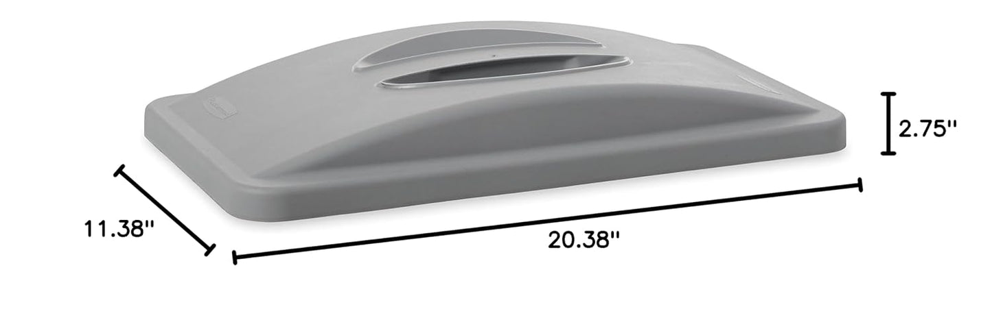 Rubbermaid Commercial Slim Jim Waste Container Handle Top/Lid, Plastic, Light Gray, Compatible with 23-Gallon Slim Jim Trash/Garbage Can
